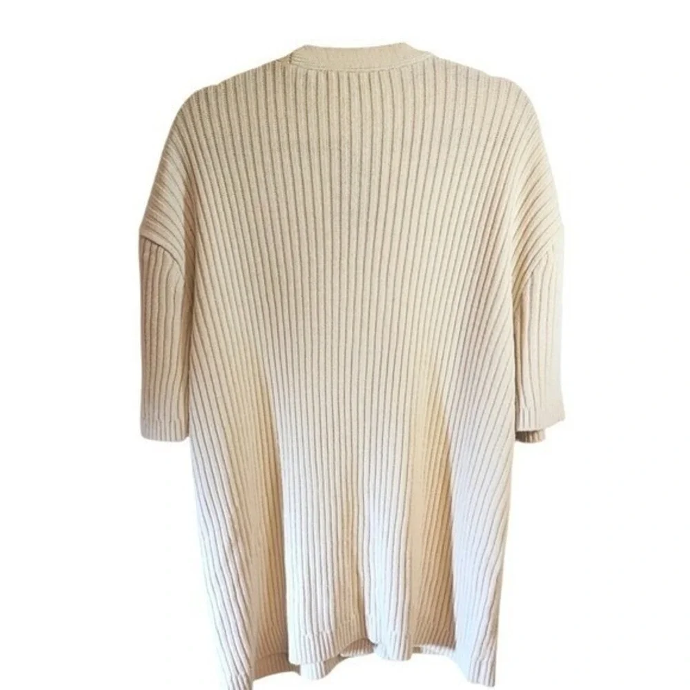 boohooMAN NWT Off‎ White Knit Loose Fit Baseball Cardigan Short Sleeve Medium